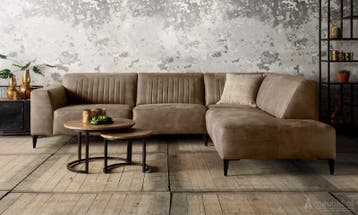 Hoekbank Aspen - hoekbanken - Taupe, Nieuw, 150 cm of meer, Leer, 250 tot 300 cm