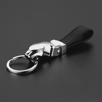 Luxe Leopard Hoofd Sleutelhanger - Echt Leer & Metaal - Jagu, Verzenden, Nieuw