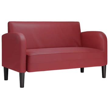 vidaXL Loveseat bank 110 cm kunstleer wijnrood, Verzenden, Nieuw, Leer, Minder dan 150 cm
