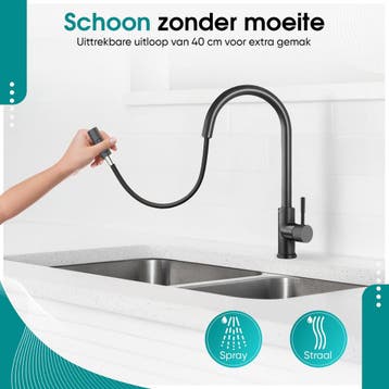 Nevana Keukenkraan met Uittrekbare Uitloop - Handdouche met, Ophalen of Verzenden, Zo goed als nieuw