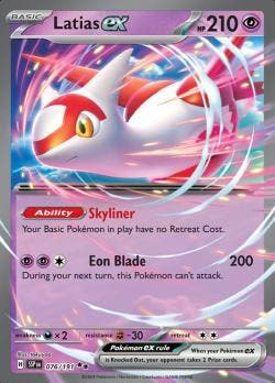 Latias EX 076/191 holo surging sparks, Ophalen of Verzenden, Nieuw, Losse kaart, Foil