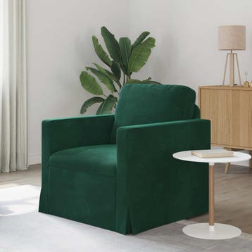 vidaXL Bank Donkergroen 78 x 78 x 80 cm Fluweel, Huis en Inrichting, Banken | Bankstellen, Verzenden, Nieuw, Stof, Minder dan 150 cm