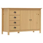 vidaXL Dressoir Hill 130x40x80 cm massief grenenhout, 100 tot 150 cm, Verzenden, Nieuw, Grenenhout