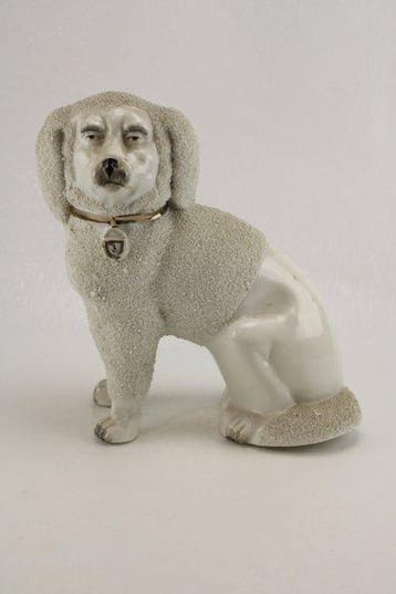 Beeldje - Staffordshire confetti poodle - Mantel dog -