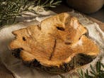 Decoratief dienblad - Sculpturele kom uit massief hout -