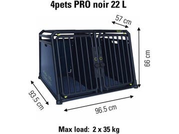 4Pets Autobench Pro Noir 22 - Autobenche voor 2 honden -, Verzenden, Nieuw