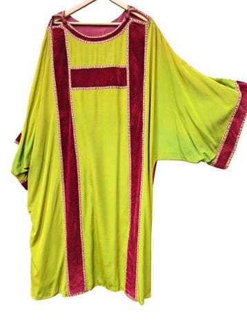 Katholieke Kazuivel Liturgisch Gewaad - Antiek - Groen Rood
