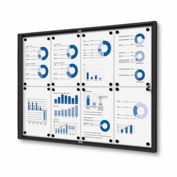 Informatiekast Binnen Whiteboard 8x A4 Budget Zwart, Nieuw in verpakking