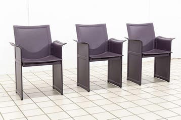 (3) Lederen Korium Stoelen van Tito Agnoli voor Matteo Gra, Ophalen of Verzenden, Nieuw