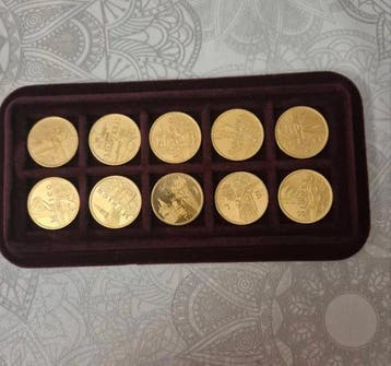 Olympische Spelen munten 22k goud - volledige collectie, Nieuw