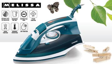 Melissa 16390052 XXL stoomstrijkijzer, 2200 watt, stoomfunct, Verzenden, Zo goed als nieuw