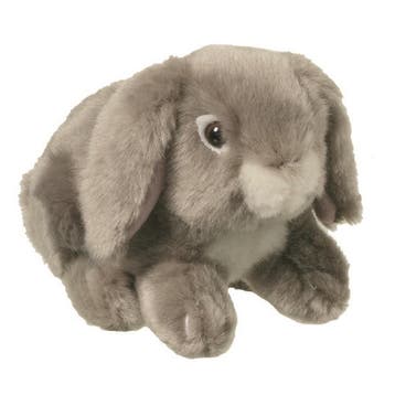 Nature Planet knuffel konijn - pluche - 13 cm - grijs, Verzenden, Nieuw