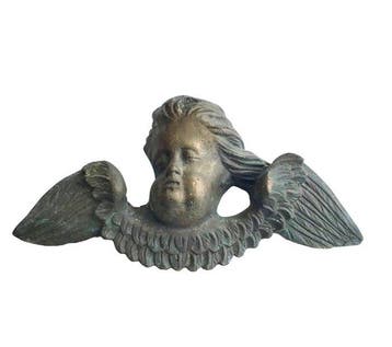 Figuur - Cherubijn met vleugels - 27 cm - 5 kg - Brons