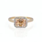 Ring - 14 karaat Geel goud - 1.83ct. tw. Morganiet - Diamant, Nieuw