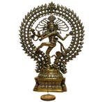 Beeld Shiva Nataraj XXL Dubbele Ring - Brons/Messing, Ophalen of Verzenden, Nieuw