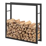 [en.casa] Brandhout rek houtopslag Täby zwart 100x25x100 cm, Tuin en Terras, Haardhout, Verzenden