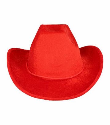 Cowboyhoed - Western Hoed - Velvet - One Size - Rood, Nieuw