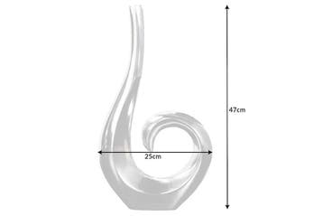 Moderne vaas WAVE 47cm zilver aluminium gepolijst decoratie, Ophalen of Verzenden, Nieuw