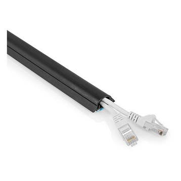 Kabelgoot muur | Nedis | 12 mm kabel (1 meter, PVC, Zwart), Doe-het-zelf en Verbouw, Elektra en Kabels, Verzenden, Nieuw