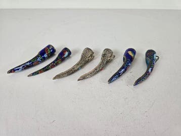 Zesdelige set antieke Chinese nagelbeschermers (Hu Zhi) -