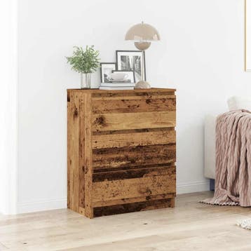 vidaXL Dressoir 60x35x76 cm bewerkt hout oud houtkleurig, Verzenden, Nieuw, Overige houtsoorten, Minder dan 50 cm