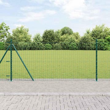 vidaXL Euro-hek met betonnen voetstuk 10 x 0,8 m PVC-Coated, Verzenden, Nieuw, IJzer