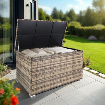 Kussenbox Oslo met aluminium frame 145x82,5x79,5cm - natuur, Verzenden, Nieuw