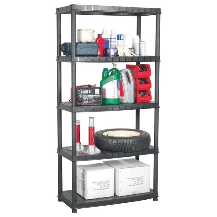 vidaXL Opbergrek 5-laags 91,5x45,7x185 cm kunststof zwart, Huis en Inrichting, Kasten | Stellingkasten, Nieuw, Verzenden