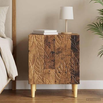 vidaXL Nachtkastje Oud hout 43 x 34,5 x 50 cm Bewerkt hout, Minder dan 45 cm, Verzenden, Nieuw, Minder dan 55 cm