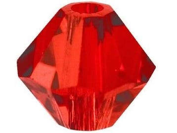 10 x glas Bicone kraal 8mm Siam (Facetkralen glas), Ophalen of Verzenden, Nieuw, Kraal