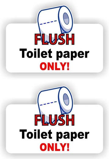 Flush Toilet Paper Only Sticker Set–Sticker (521.38), Verzenden, Nieuw, Overige typen