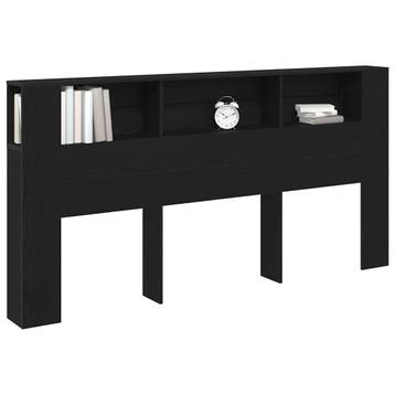 vidaXL Hoofdeinde kas Zwart Eiken Bewerkt hout, Verzenden, Nieuw, Zwart, Hout