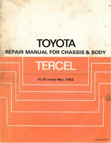1982 TOYOTA TERCEL CHASSIS & CARROSSERIE WERKPLAATSHANDBOEK