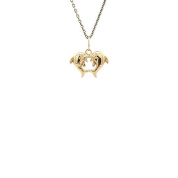 Gouden hanger dolfijn 14 karaat, Verzenden, Zo goed als nieuw, Goud