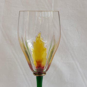 Theresienthal - Wijnglas - Wijnglas met emaille, Antiek en Kunst, Antiek | Glas en Kristal