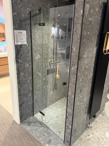 Douchedeur 90x200cm Geborsteld zwart/helder glas 0037 - 44, Ophalen, Nieuw, Glas, Douche