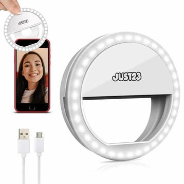 JUST23 Ringlamp voor Telefoon, Laptop &amp; Tablet – Selfie, Ophalen of Verzenden, Zo goed als nieuw