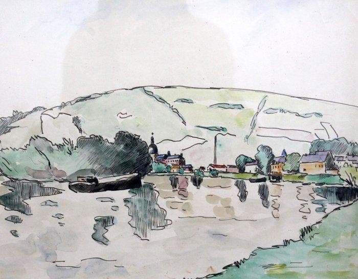 René Sautin (1881-1968) - Le Petit et la Seine, Antiek en Kunst, Kunst | Schilderijen | Klassiek