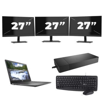 Dell Latitude 3410 -   i5-10e 8GB  - 256GB  + 3x 27 inch, Qwerty, Verzenden, 8 GB, Refurbished