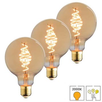 Set van 3 LED lampen E27 | 3-staps dimbaar | 3.5 watt |, Verzenden, Nieuw, E27 (groot), Overige typen