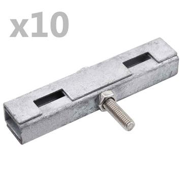 vidaXL U-matverbinding 10 sets zilverkleurig, Verzenden, Nieuw
