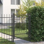 vidaXL Hekpoort HORST Staal Zwart Vergrendelbaar, Verzenden, Nieuw