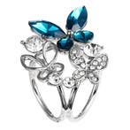 Fako Bijoux - Sjaalklem - Vlinders Met Kristal - 35x32mm -, Verzenden, Nieuw