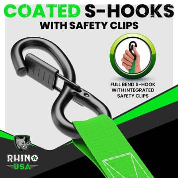 Rhino USA Medium Duty Ratchet Strap Tie-Down 4-Pack (Black), Ophalen of Verzenden