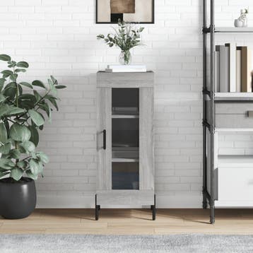 vidaXL Dressoir 34,5x34x90 cm bewerkt hout grijs sonoma, Huis en Inrichting, Verzenden, Nieuw, Overige houtsoorten, Minder dan 50 cm