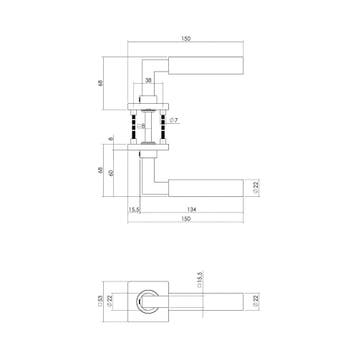 Intersteel Deurkruk Bau-Stil op rozet met, Verzenden, Nieuw