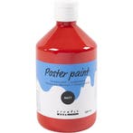 Tempera Verf Mat, rood, 500 ml/ 1 fles, Nieuw