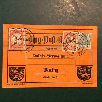 Duitse Rijk 1912 - Kaart met twee exemplaren Gelber Hund -, Gestempeld