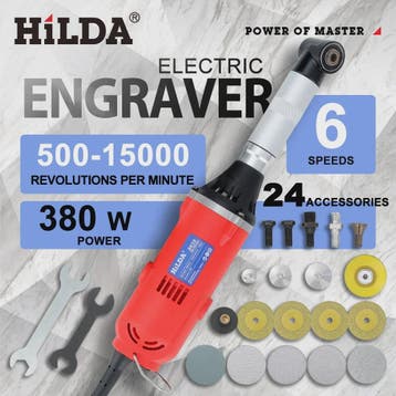 HILDA 380W Elektrische Rechte Grinder met 6 Variabele Snelhe, Verzenden, Nieuw