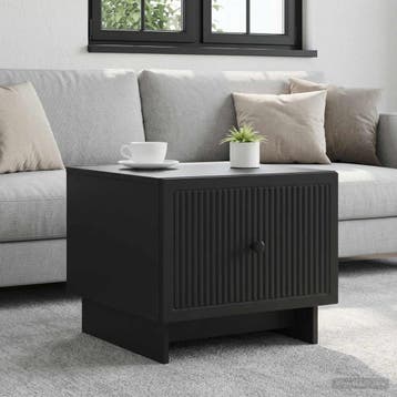 vidaXL Salontafel met lade Zwart 49 x 50 x 40 cm Bewerkt, Verzenden, Nieuw, Overige houtsoorten, 50 tot 100 cm